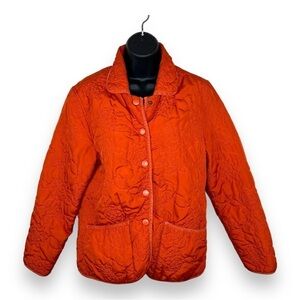 Medium Vintage E Studio Brick Pumpkin Quilted Jacket Long Sleeve Fall